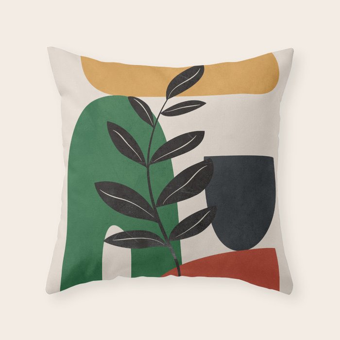Modern Abstract Minimal Shapes Branches Art 5 Throw Pillow Gallery Image 6