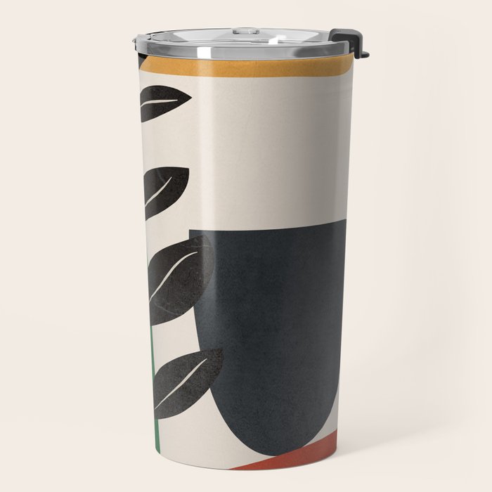 Modern Abstract Minimal Shapes Branches Art 5 Travel Mug Gallery Image 2