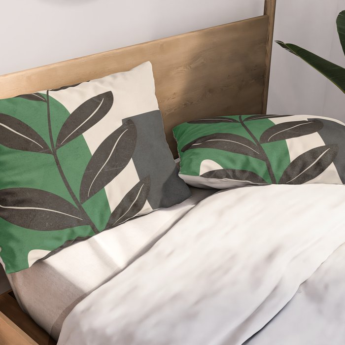 Modern Abstract Minimal Shapes Branches Art 5 Pillow Sham Gallery Image 2