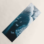 Aerial Surf Print - Surfers Riding Big Ocean Wave Yoga Mat Gallery Image 1