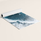 Aerial Surf Print - Surfers Riding Big Ocean Wave Yoga Mat Gallery Image 2