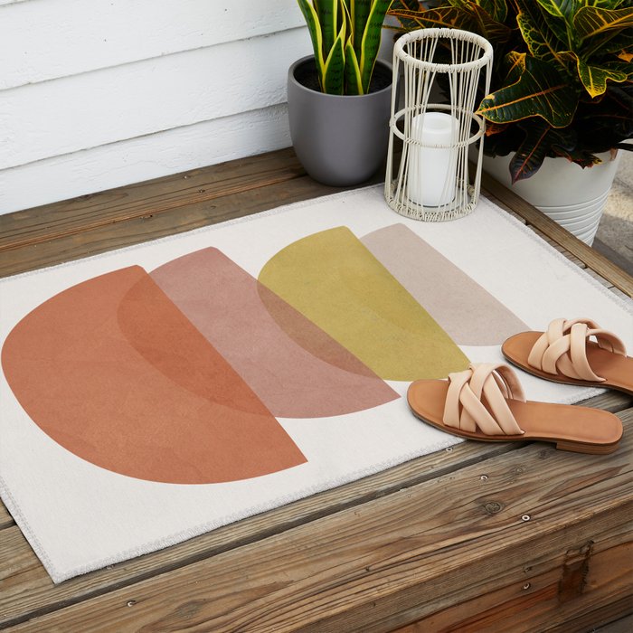Abstract Minimal Shapes V Outdoor Rug Gallery Image 2