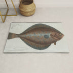Vintage Illustration of a Flounder Fish (1785) Rug Gallery Image 1