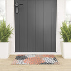 Floral Pattern, Coral, Gray, White Welcome Mat Gallery Image 3