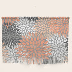 Floral Pattern, Coral, Gray, White Wall Hanging Gallery Image 1