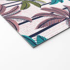 Retro Palm Springs vibes // white background highball green peacock blue and dry rose palm trees oxford navy blue lines Welcome Mat Gallery Image 2
