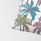 Retro Palm Springs vibes // white background highball green peacock blue and dry rose palm trees oxford navy blue lines Pillow Sham Gallery Image 4