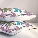 Retro Palm Springs vibes // white background highball green peacock blue and dry rose palm trees oxford navy blue lines Pillow Sham Gallery Image 3