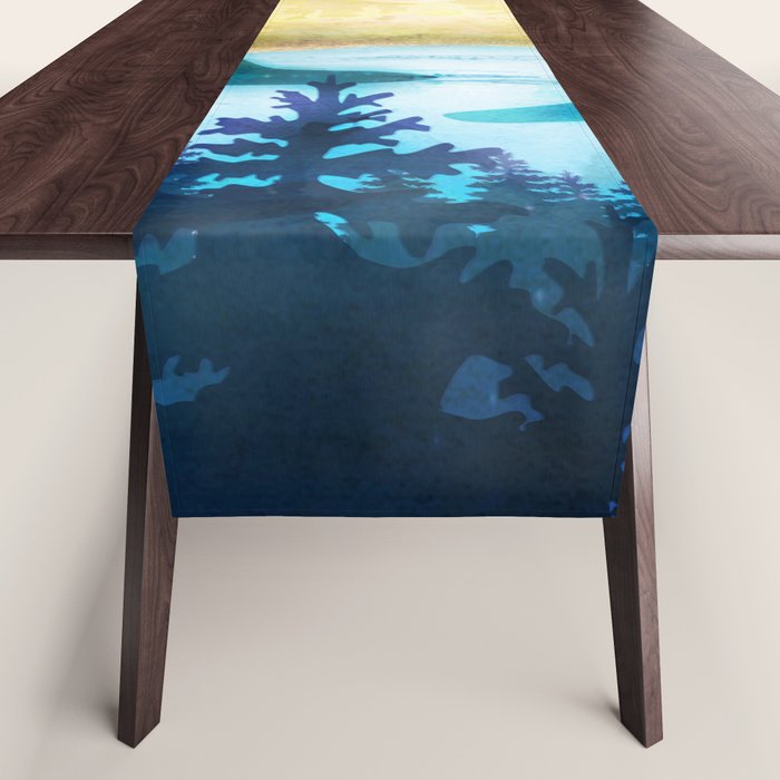 Lake beneath the towering hills Table Runner Gallery Image 1