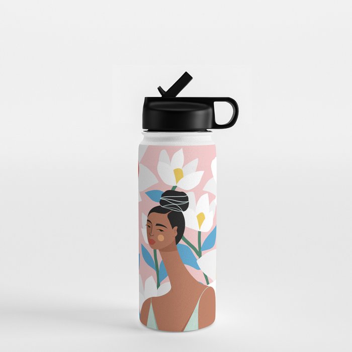 Boho Top Knot Water Bottle Gallery Image 1
