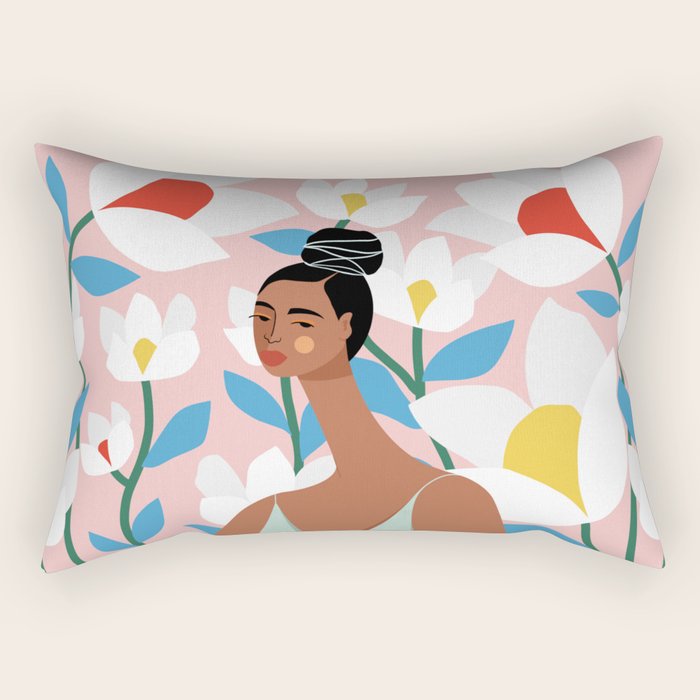 Boho Top Knot Rectangular Pillow Gallery Image 1