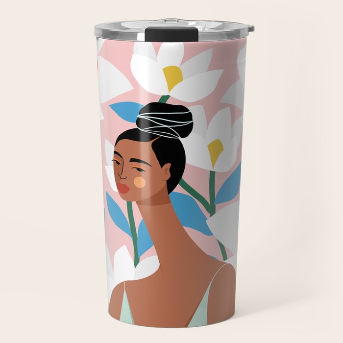 Boho Top Knot Travel Mug Gallery Image 1