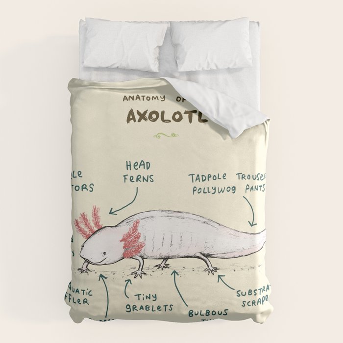 Anatomy of an Axolotl Duvet Cover Gallery Image 6