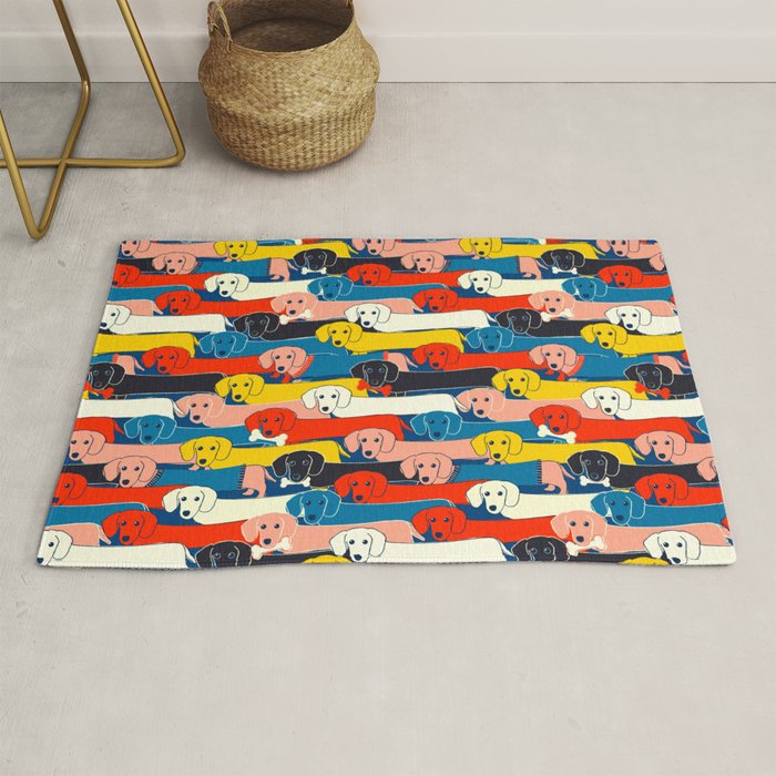 COLORED DOGS PATTERN 2 Rug Gallery Image 1