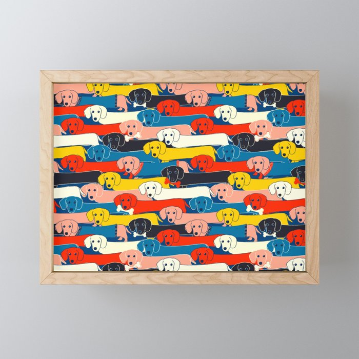 COLORED DOGS PATTERN 2 Mini Art Print Gallery Image 1