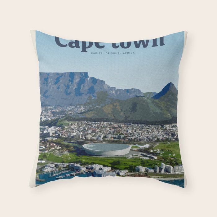Visit Cape town Throw Pillow Gallery Image 1