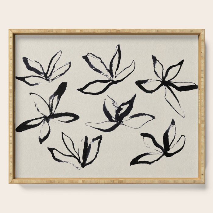Ink Flower 2  Serving Tray Gallery Image 1