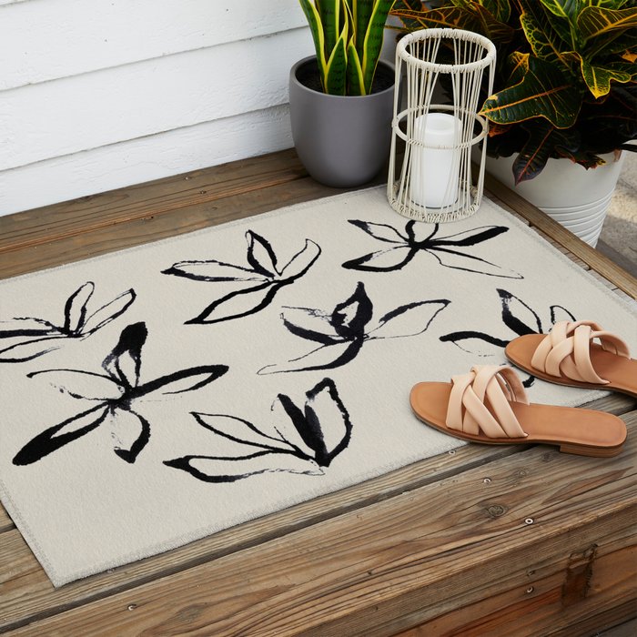 Ink Flower 2  Outdoor Rug Gallery Image 2
