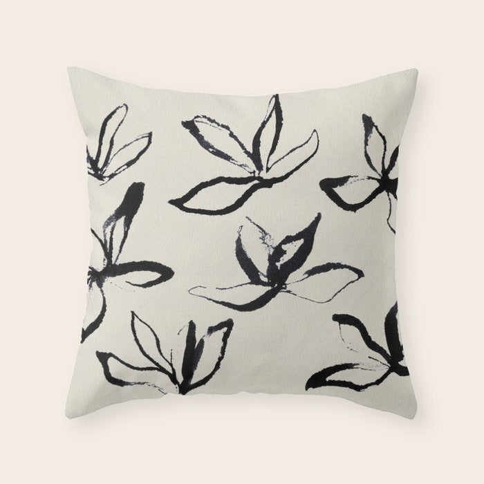 Ink Flower 2  Throw Pillow Gallery Image 6