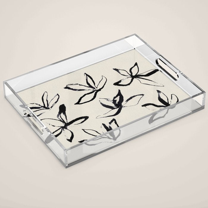 Ink Flower 2  Acrylic Tray Gallery Image 1
