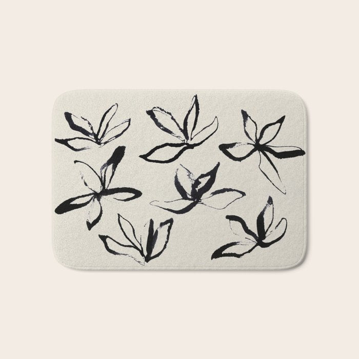 Ink Flower 2  Bath Mat Gallery Image 1
