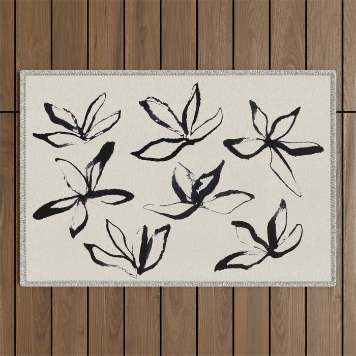 Ink Flower 2  Outdoor Rug Gallery Image 1