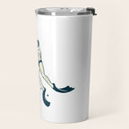 Not Today Chaos! Funny Man Punching Shark Tattoo Style Art Travel Mug Gallery Image 2