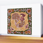 Rooster Painting in Forest Green - Folk Art Style Wall Mural Gallery Image 2