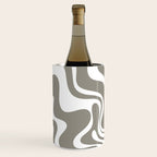 Liquid Swirl Abstract Pattern in Gray and White Wine Chiller Gallery Image 3