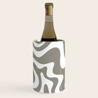 Liquid Swirl Abstract Pattern in Gray and White Wine Chiller Gallery Image 1