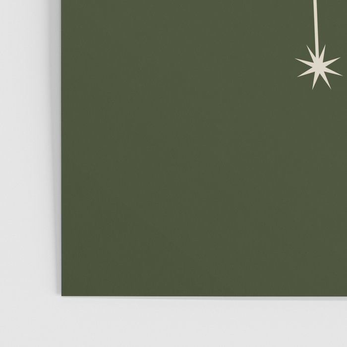 Gemini Zodiac Star Constellation Line Art Moss Green Poster Gallery Image 3