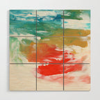 Ejaaz Haniff Colorful Abstract Acrylic Painting 'Storm In Paradise' Wood Wall Art Gallery Image 1