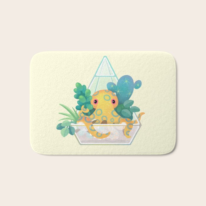 Ocean terrarium - Blue ringed octopus Bath Mat Gallery Image 1