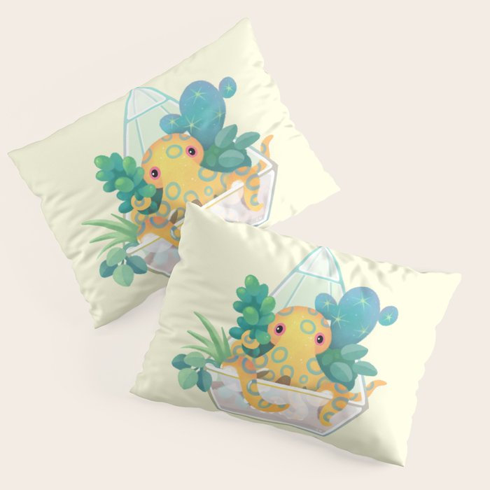 Ocean terrarium - Blue ringed octopus Pillow Sham Gallery Image 1