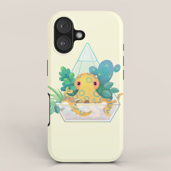 Ocean terrarium - Blue ringed octopus iPhone Case Gallery Image 1