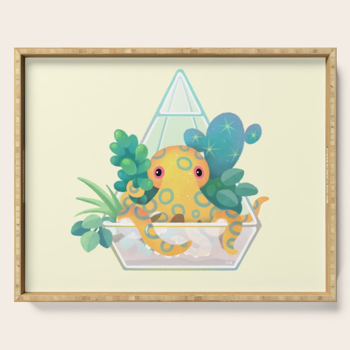 Ocean terrarium - Blue ringed octopus Serving Tray Gallery Image 1