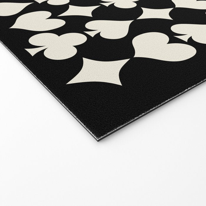 Card Suit Motifs I Black and White Welcome Mat Gallery Image 2