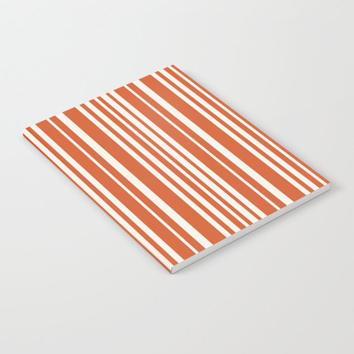 Classic Stripes XLVIII - Bright Retro Red Notebook Gallery Image 1