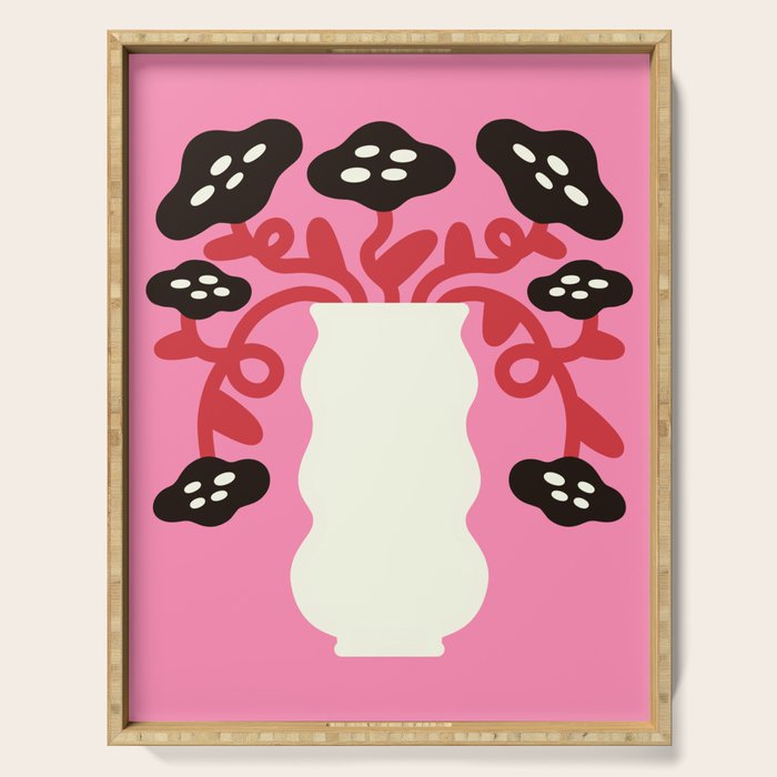 Dried Lotus Flowers Serving Tray Gallery Image 1