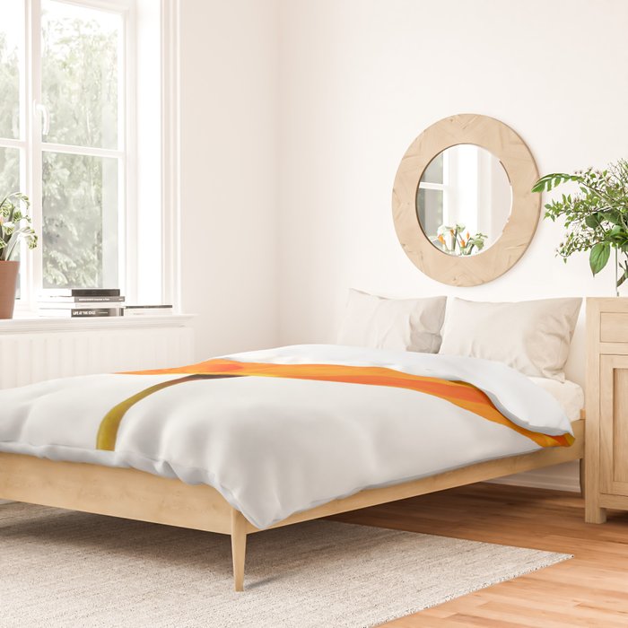 One And Only - Orange Poppy White Background #decor #society6 #buyart Duvet Cover Gallery Image 2