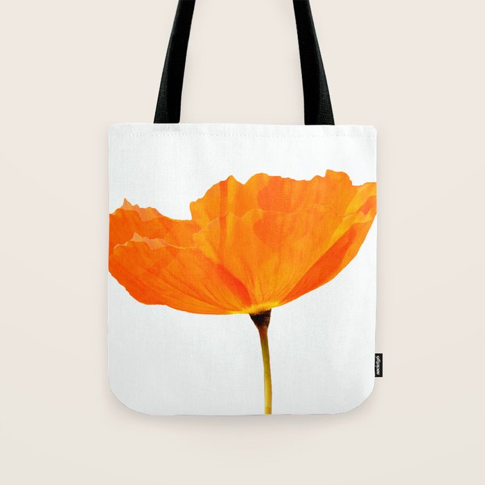 One And Only - Orange Poppy White Background #decor #society6 #buyart Tote Bag Gallery Image 1