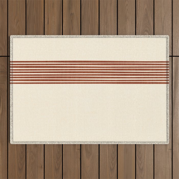 Band in Rust Outdoor Rug Gallery Image 1