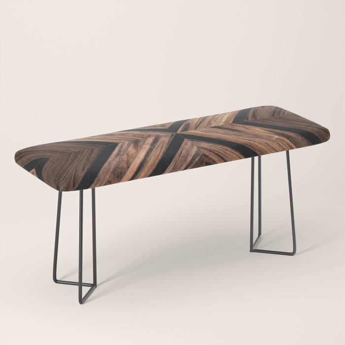 Urban Tribal Pattern No.3 - Wood Bench Gallery Image 1