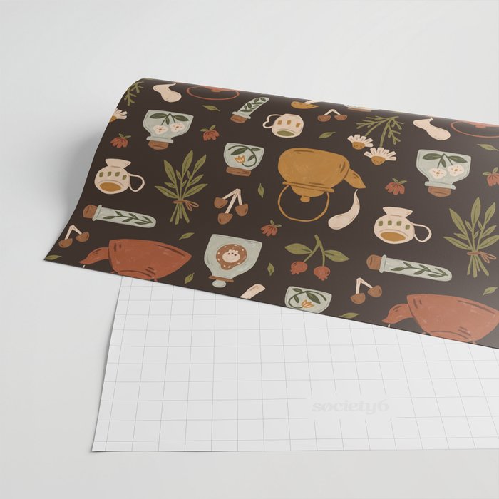 Witchy Brew - Botanical Tea Time Wrapping Paper Gallery Image 2