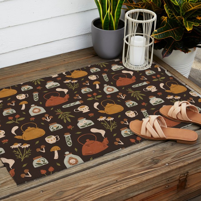 Witchy Brew - Botanical Tea Time Outdoor Rug Gallery Image 2