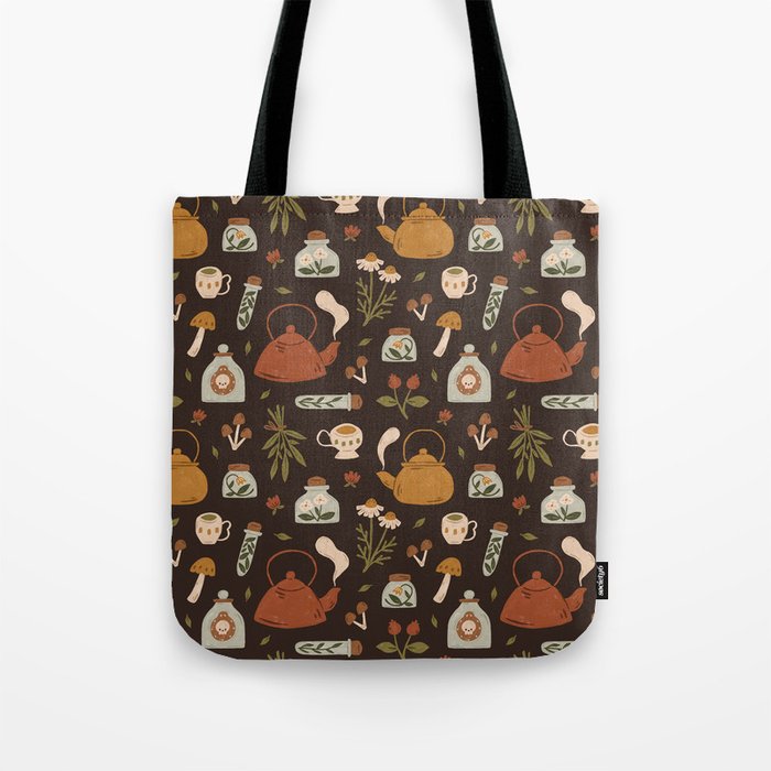 Witchy Brew - Botanical Tea Time Tote Bag Gallery Image 1