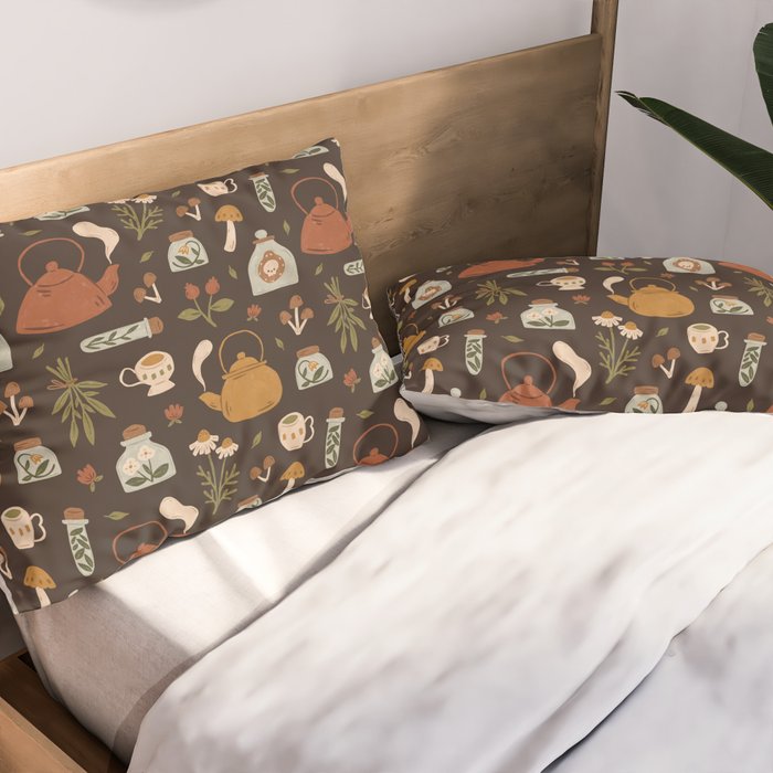 Witchy Brew - Botanical Tea Time Pillow Sham Gallery Image 2