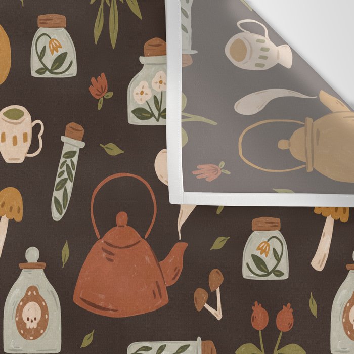 Witchy Brew - Botanical Tea Time Wall Tapestry Gallery Image 3