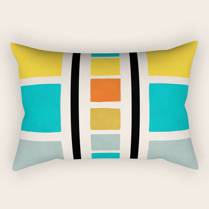 Colorful Minimalist Abstract Bright Colors I Rectangular Pillow Gallery Image 2
