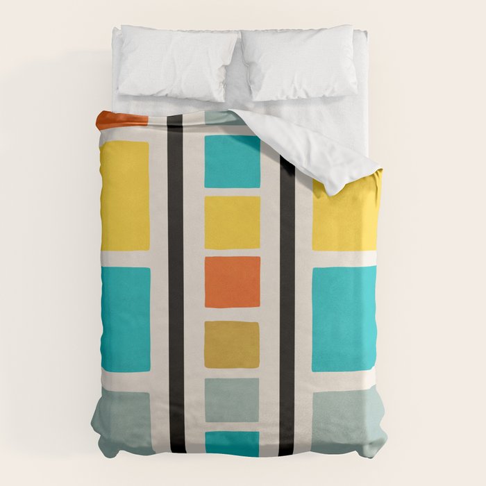 Colorful Minimalist Abstract Bright Colors I Duvet Cover Gallery Image 6